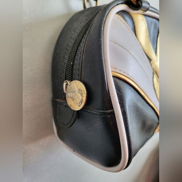 Vintage 90s Playboy Black White Gold Mini Tote Bag 9 x 7 - Picture 11 of 16